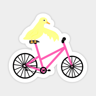 Duck On A Light Pink Bicycle Sticker